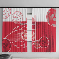 Poland Volleyball Window Curtain Halftone Dot Style