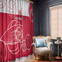 Poland Volleyball Window Curtain Halftone Dot Style