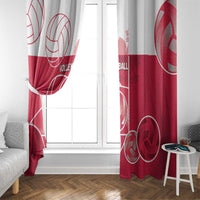 Poland Volleyball Window Curtain Halftone Dot Style