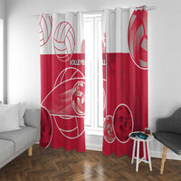 Poland Volleyball Window Curtain Halftone Dot Style