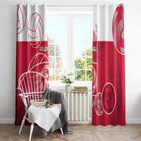 Poland Volleyball Window Curtain Halftone Dot Style