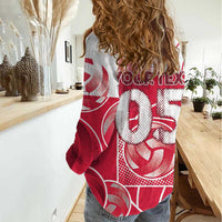 Custom Poland Volleyball Women Casual Shirt Halftone Dot Style