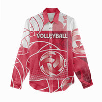 Custom Poland Volleyball Women Casual Shirt Halftone Dot Style
