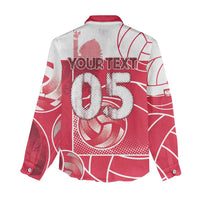 Custom Poland Volleyball Women Casual Shirt Halftone Dot Style
