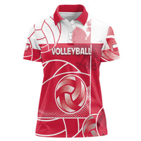 Custom Poland Volleyball Women Polo Shirt Halftone Dot Style
