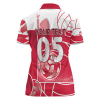 Custom Poland Volleyball Women Polo Shirt Halftone Dot Style