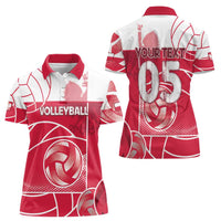 Custom Poland Volleyball Women Polo Shirt Halftone Dot Style