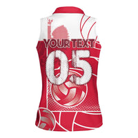 Custom Poland Volleyball Women Sleeveless Polo Shirt Halftone Dot Style