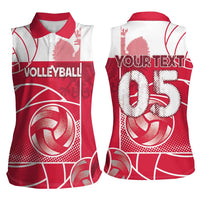 Custom Poland Volleyball Women Sleeveless Polo Shirt Halftone Dot Style