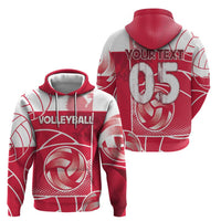 Custom Poland Volleyball Zip Hoodie Halftone Dot Style
