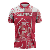 Custom Poland Volleyball Zipper Polo Shirt Halftone Dot Style
