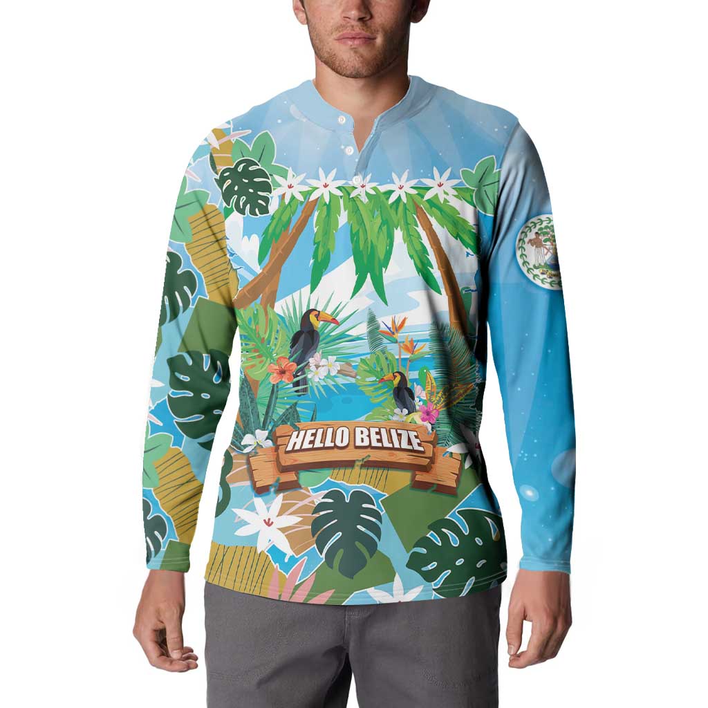 Toucan Belize Button Sweatshirt Tropical Vibes DT05