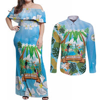 Toucan Belize Couples Matching Off Shoulder Maxi Dress and Long Sleeve Button Shirt Tropical Vibes DT05
