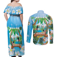 Toucan Belize Couples Matching Off Shoulder Maxi Dress and Long Sleeve Button Shirt Tropical Vibes DT05