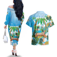 Toucan Belize Couples Matching Off The Shoulder Long Sleeve Dress and Hawaiian Shirt Tropical Vibes DT05