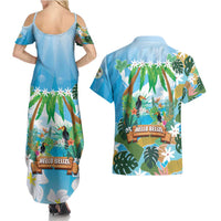 Toucan Belize Couples Matching Summer Maxi Dress and Hawaiian Shirt Tropical Vibes DT05
