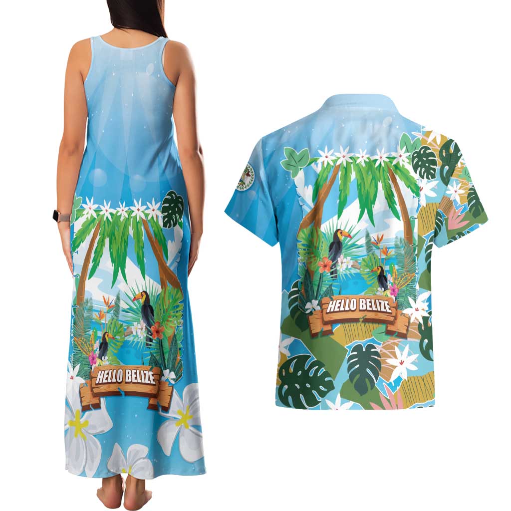 Toucan Belize Couples Matching Tank Maxi Dress and Hawaiian Shirt Tropical Vibes DT05