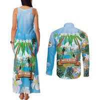 Toucan Belize Couples Matching Tank Maxi Dress and Long Sleeve Button Shirt Tropical Vibes DT05