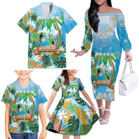 Toucan Belize Family Matching Off The Shoulder Long Sleeve Dress and Hawaiian Shirt Tropical Vibes DT05