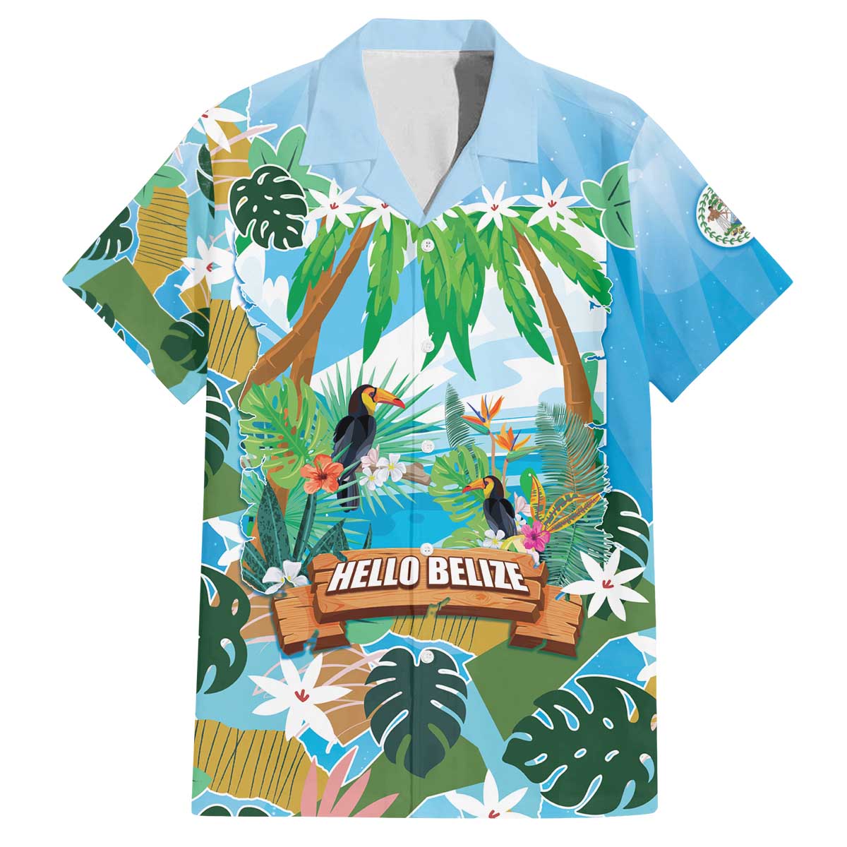 Toucan Belize Family Matching Off The Shoulder Long Sleeve Dress and Hawaiian Shirt Tropical Vibes DT05