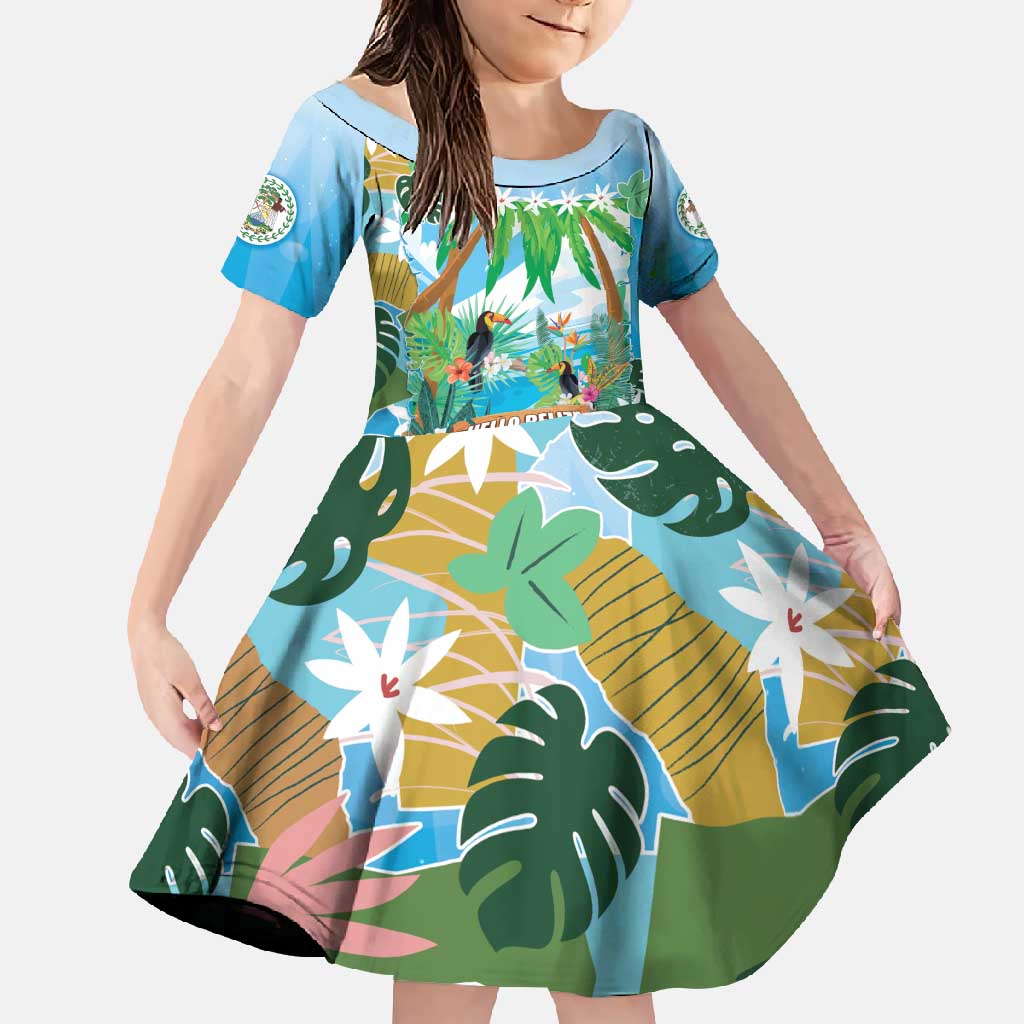 Toucan Belize Family Matching Off Shoulder Maxi Dress and Hawaiian Shirt Tropical Vibes DT05