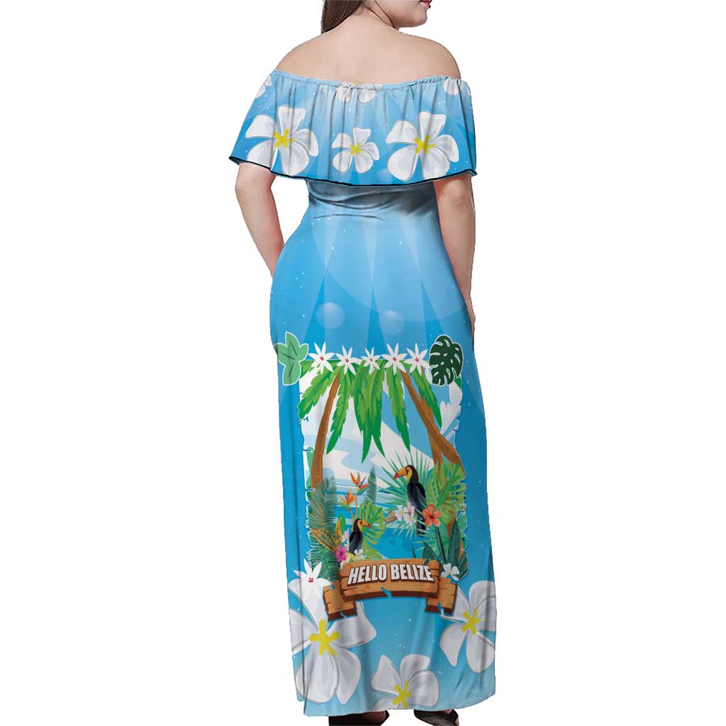 Toucan Belize Family Matching Off Shoulder Maxi Dress and Hawaiian Shirt Tropical Vibes DT05