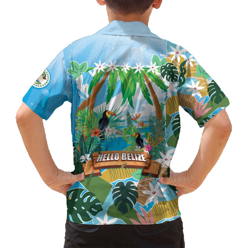 Toucan Belize Family Matching Off Shoulder Short Dress and Hawaiian Shirt Tropical Vibes DT05