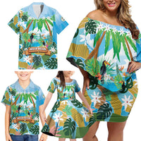 Toucan Belize Family Matching Off Shoulder Short Dress and Hawaiian Shirt Tropical Vibes DT05