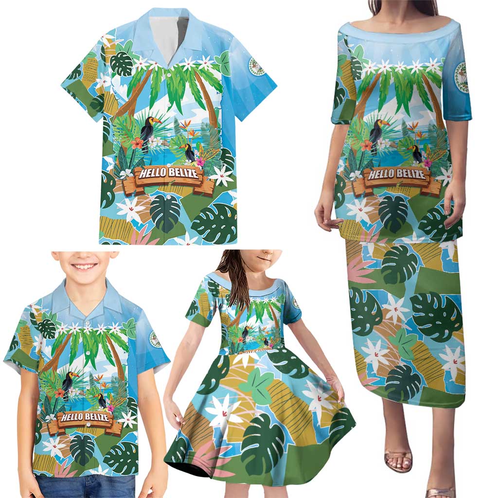 Toucan Belize Family Matching Puletasi and Hawaiian Shirt Tropical Vibes DT05