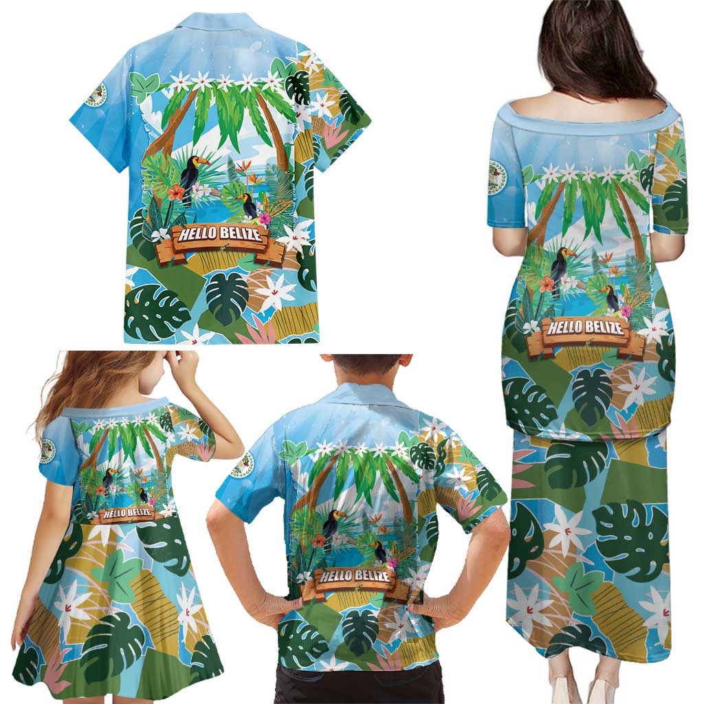Toucan Belize Family Matching Puletasi and Hawaiian Shirt Tropical Vibes DT05