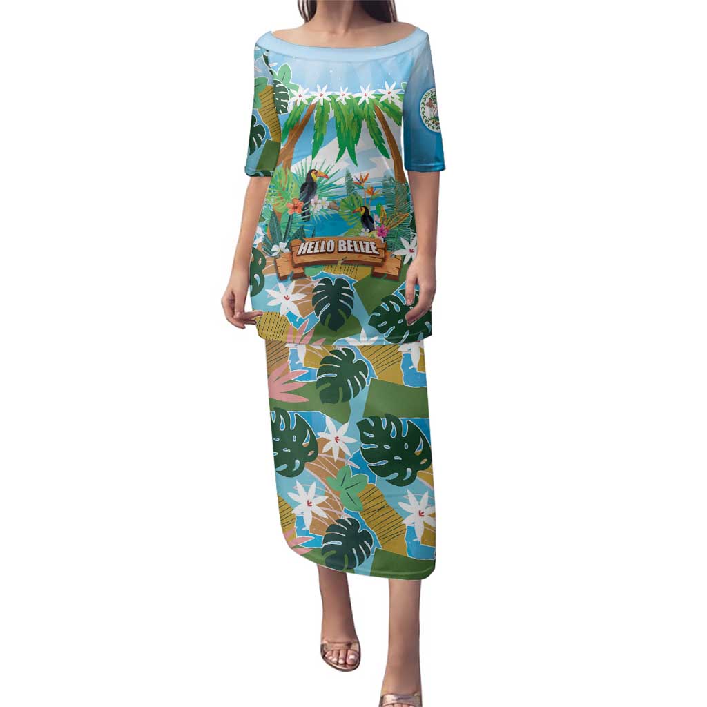 Toucan Belize Family Matching Puletasi and Hawaiian Shirt Tropical Vibes DT05