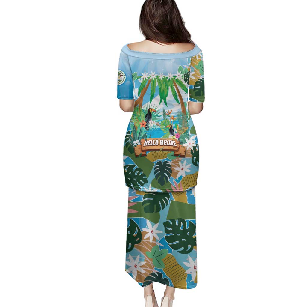 Toucan Belize Family Matching Puletasi and Hawaiian Shirt Tropical Vibes DT05