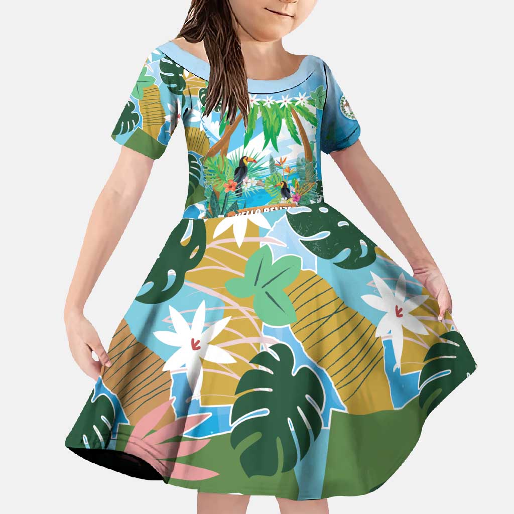 Toucan Belize Family Matching Summer Maxi Dress and Hawaiian Shirt Tropical Vibes DT05