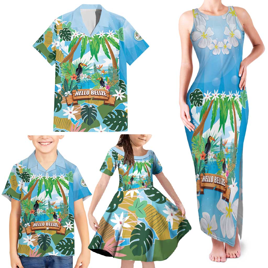 Toucan Belize Family Matching Tank Maxi Dress and Hawaiian Shirt Tropical Vibes DT05