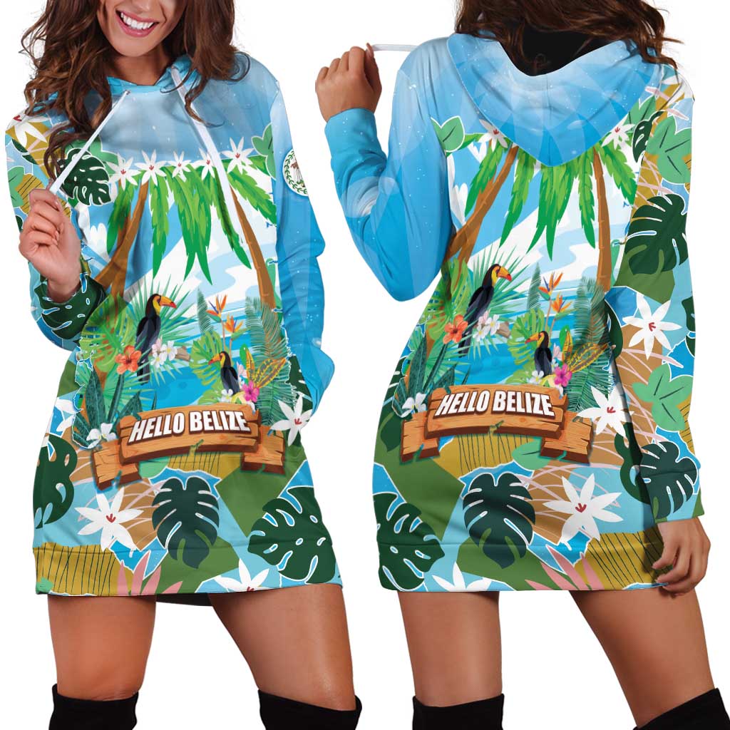 Toucan Belize Hoodie Dress Tropical Vibes DT05