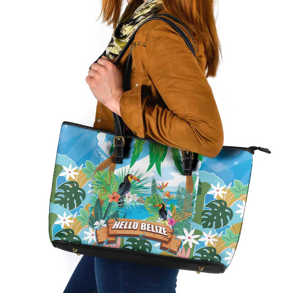 Toucan Belize Leather Tote Bag Tropical Vibes