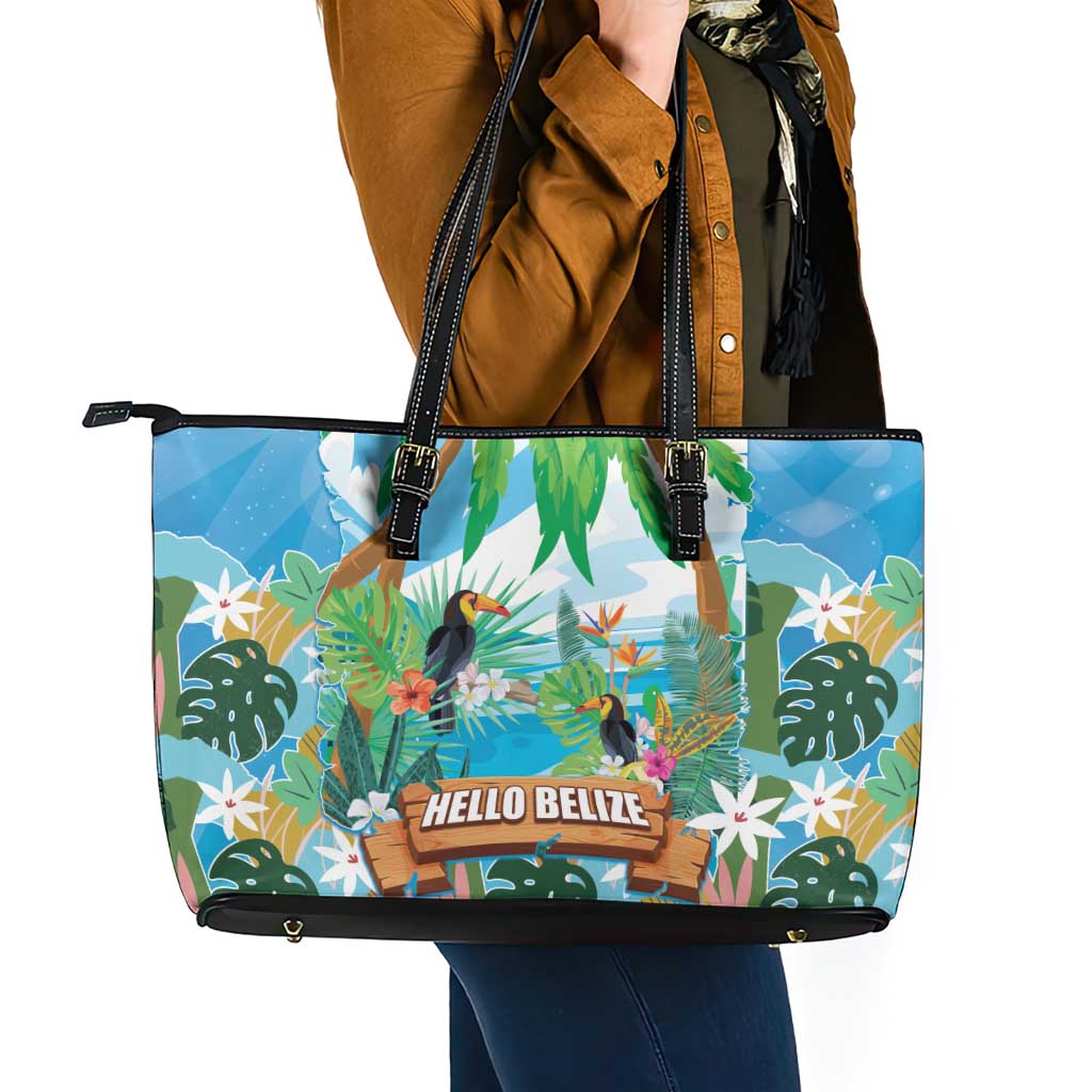 Toucan Belize Leather Tote Bag Tropical Vibes