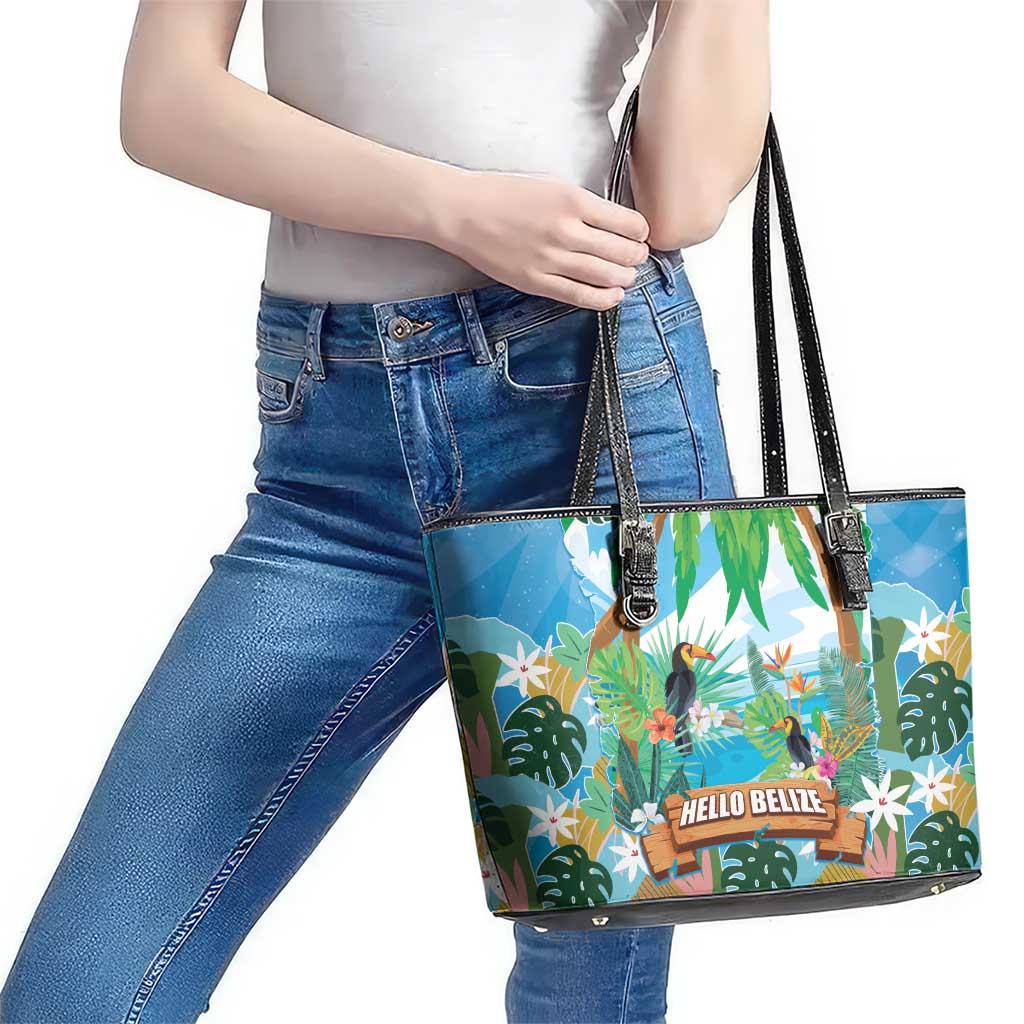 Toucan Belize Leather Tote Bag Tropical Vibes