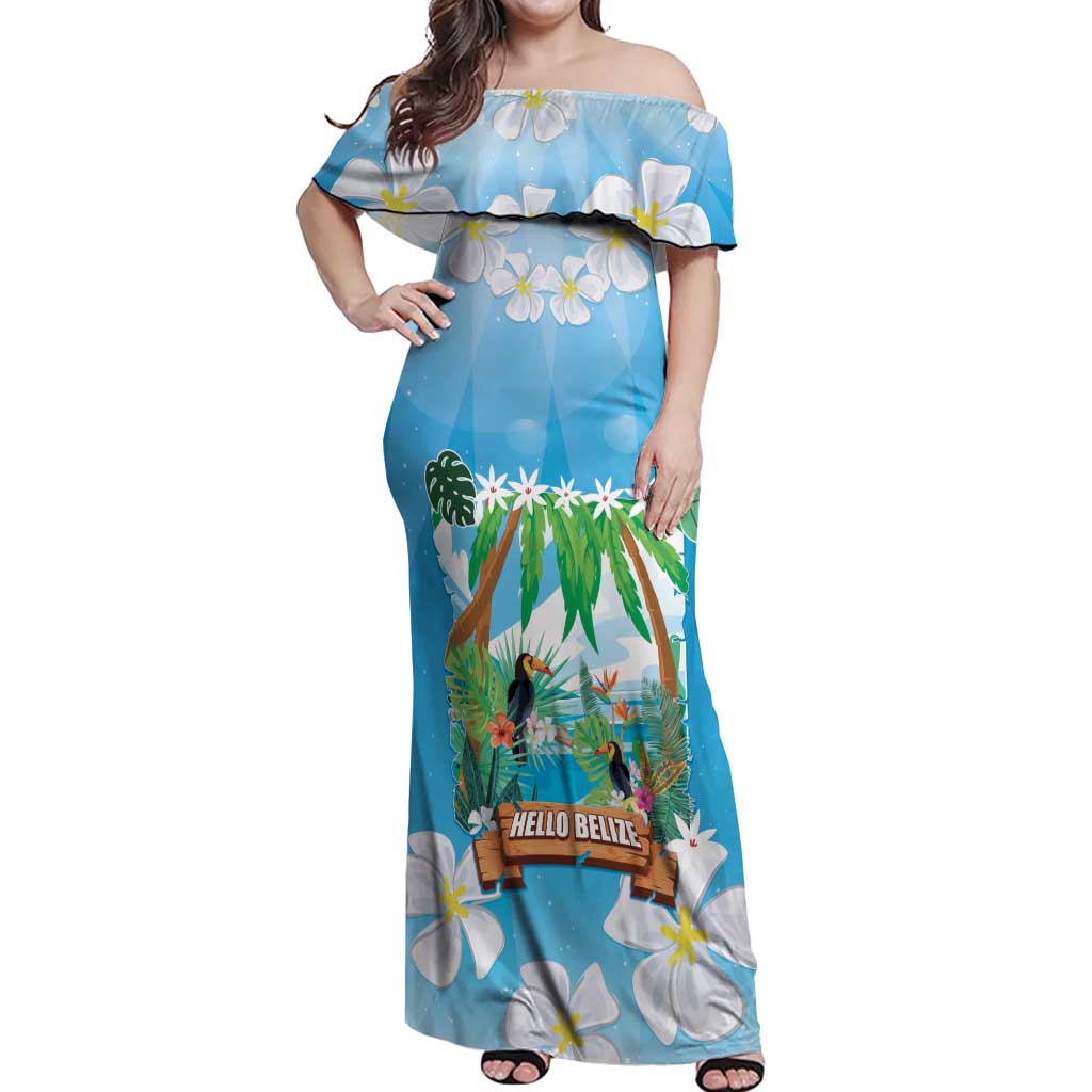 Toucan Belize Off Shoulder Maxi Dress Tropical Vibes DT05