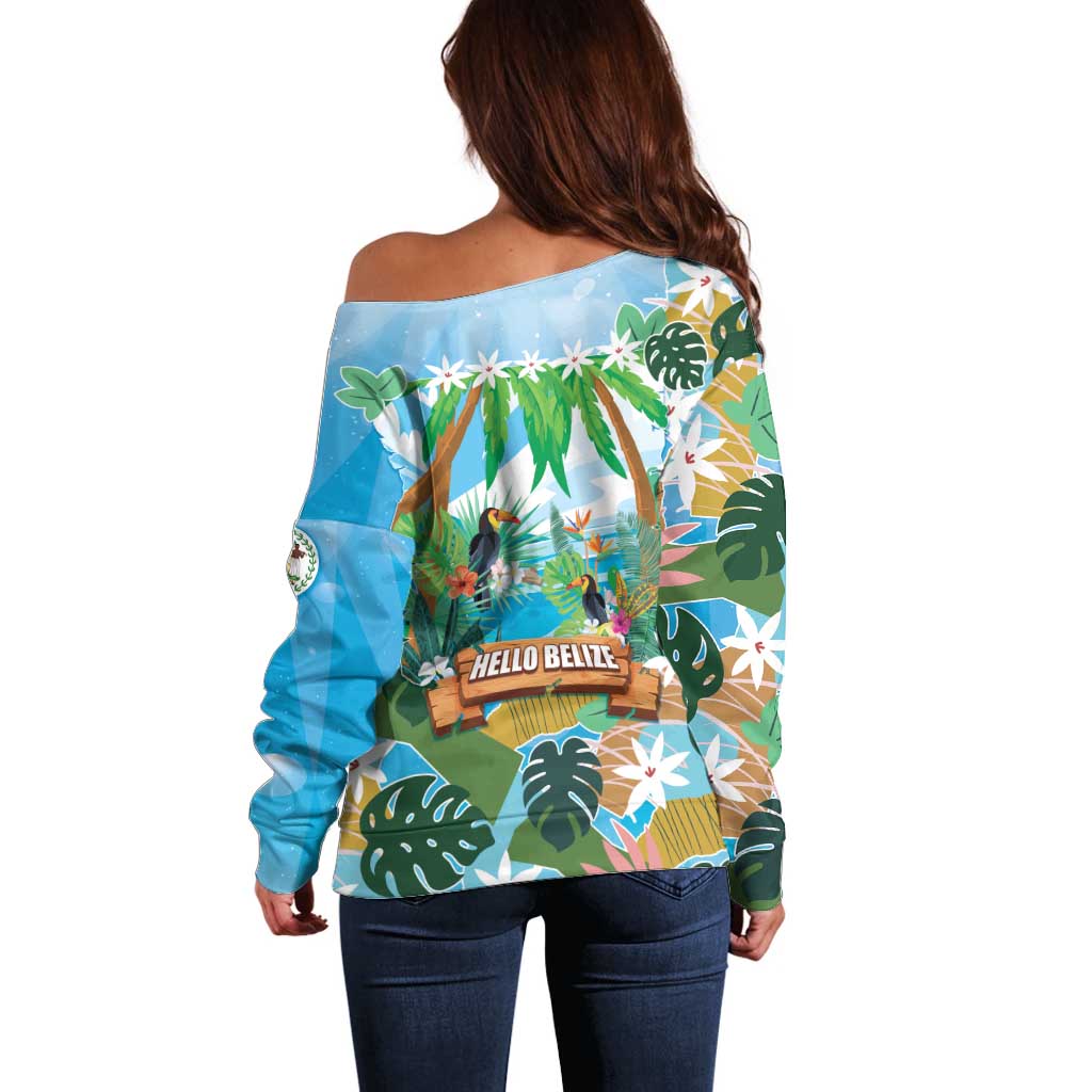 Toucan Belize Off Shoulder Sweater Tropical Vibes DT05