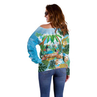 Toucan Belize Off Shoulder Sweater Tropical Vibes DT05