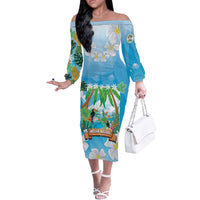 Toucan Belize Off The Shoulder Long Sleeve Dress Tropical Vibes DT05