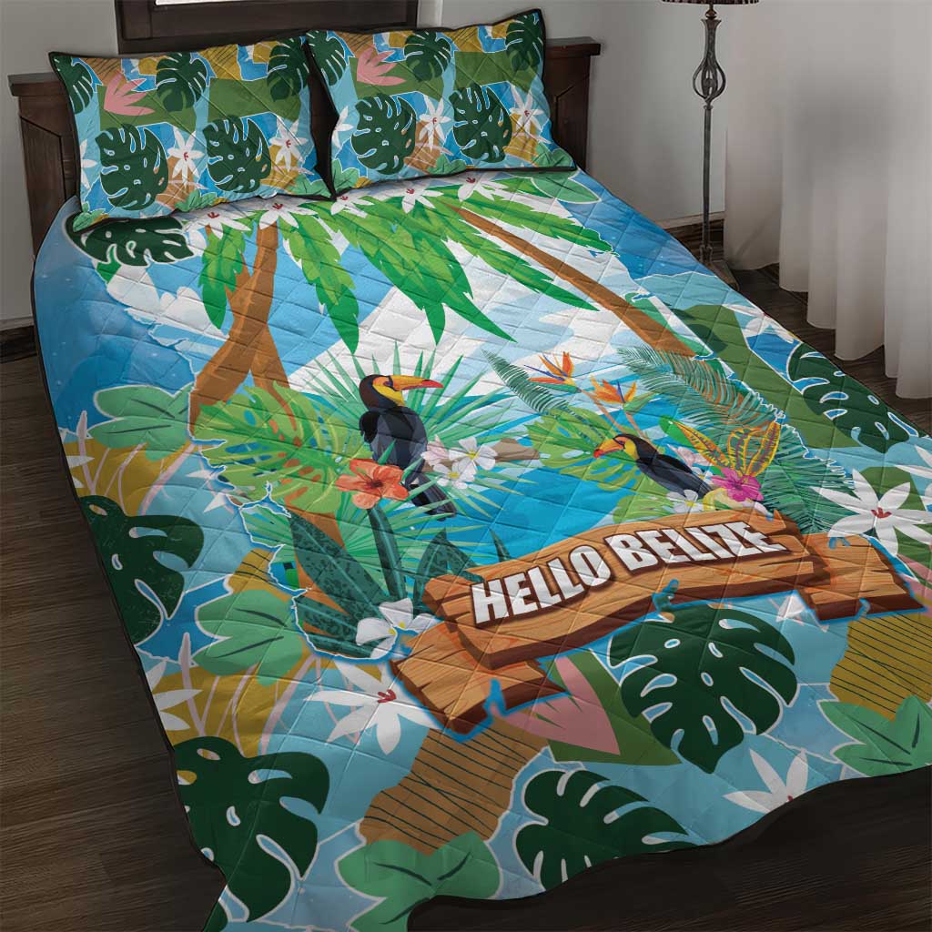 Toucan Belize Quilt Bed Set Tropical Vibes