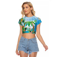 Toucan Belize Raglan Cropped T Shirt Tropical Vibes DT05