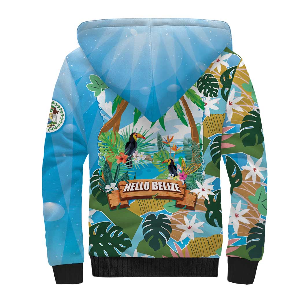Toucan Belize Sherpa Hoodie Tropical Vibes DT05