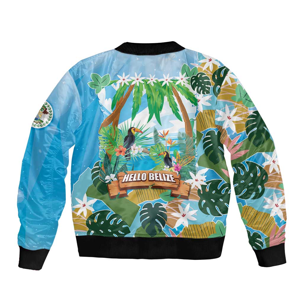 Toucan Belize Sleeve Zip Bomber Jacket Tropical Vibes DT05
