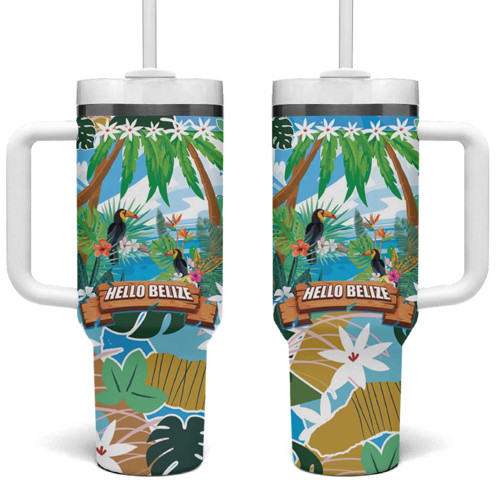 Toucan Belize Tumbler With Handle Tropical Vibes