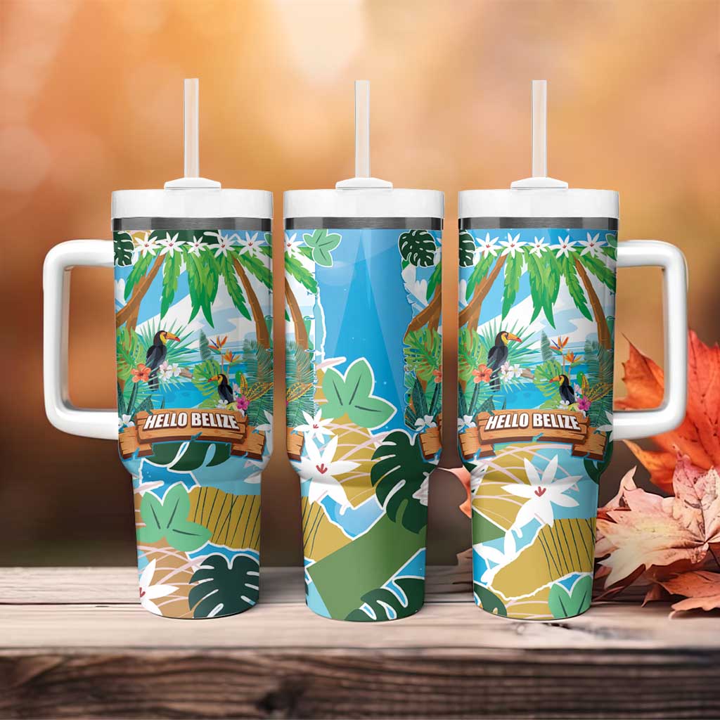 Toucan Belize Tumbler With Handle Tropical Vibes