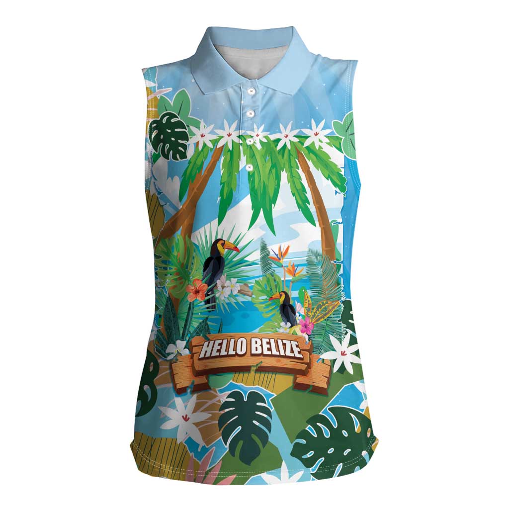 Toucan Belize Women Sleeveless Polo Shirt Tropical Vibes DT05