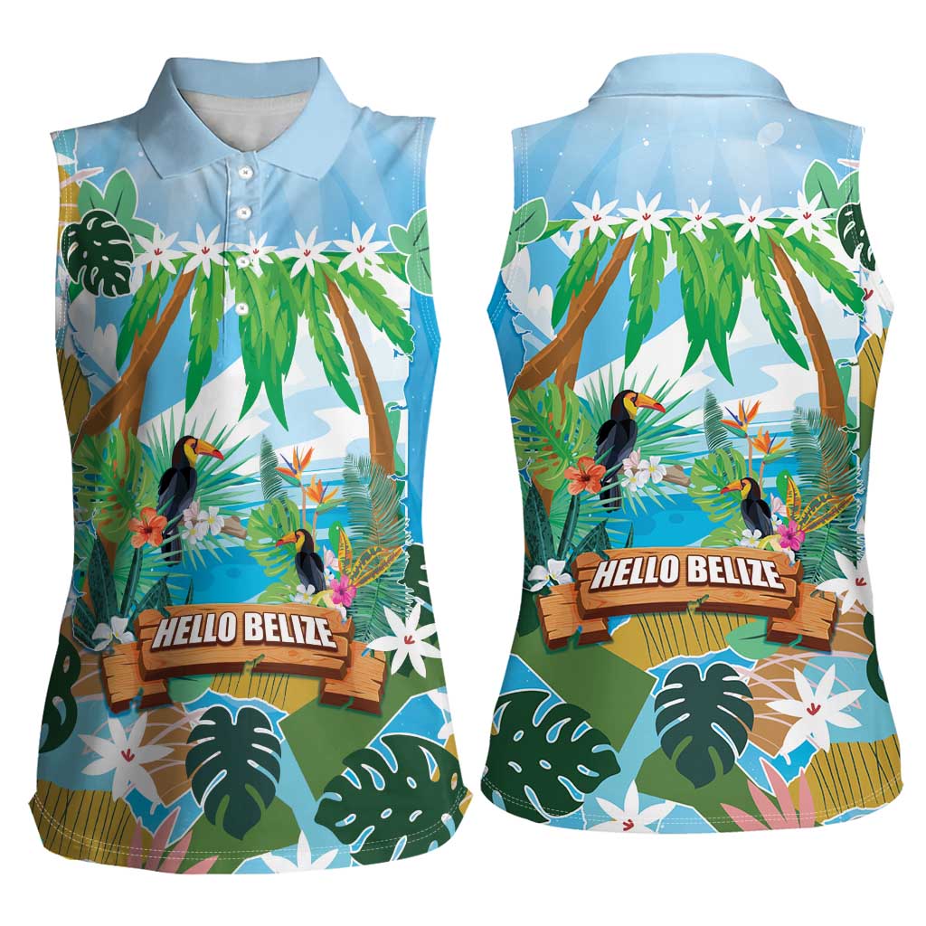 Toucan Belize Women Sleeveless Polo Shirt Tropical Vibes DT05